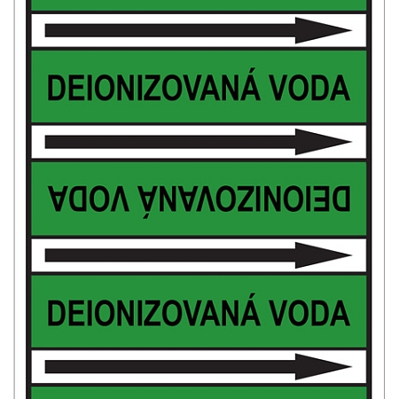 Značení potrubí, deionizovaná voda